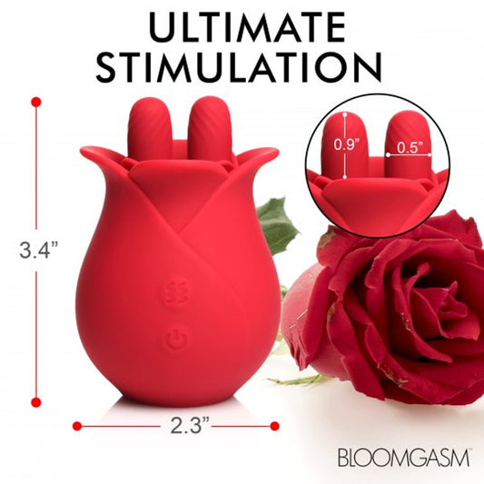 AH164 THE ROSE FONDLE 10X MASSAGING ROSE SILICONE CLIT STIMULATOR