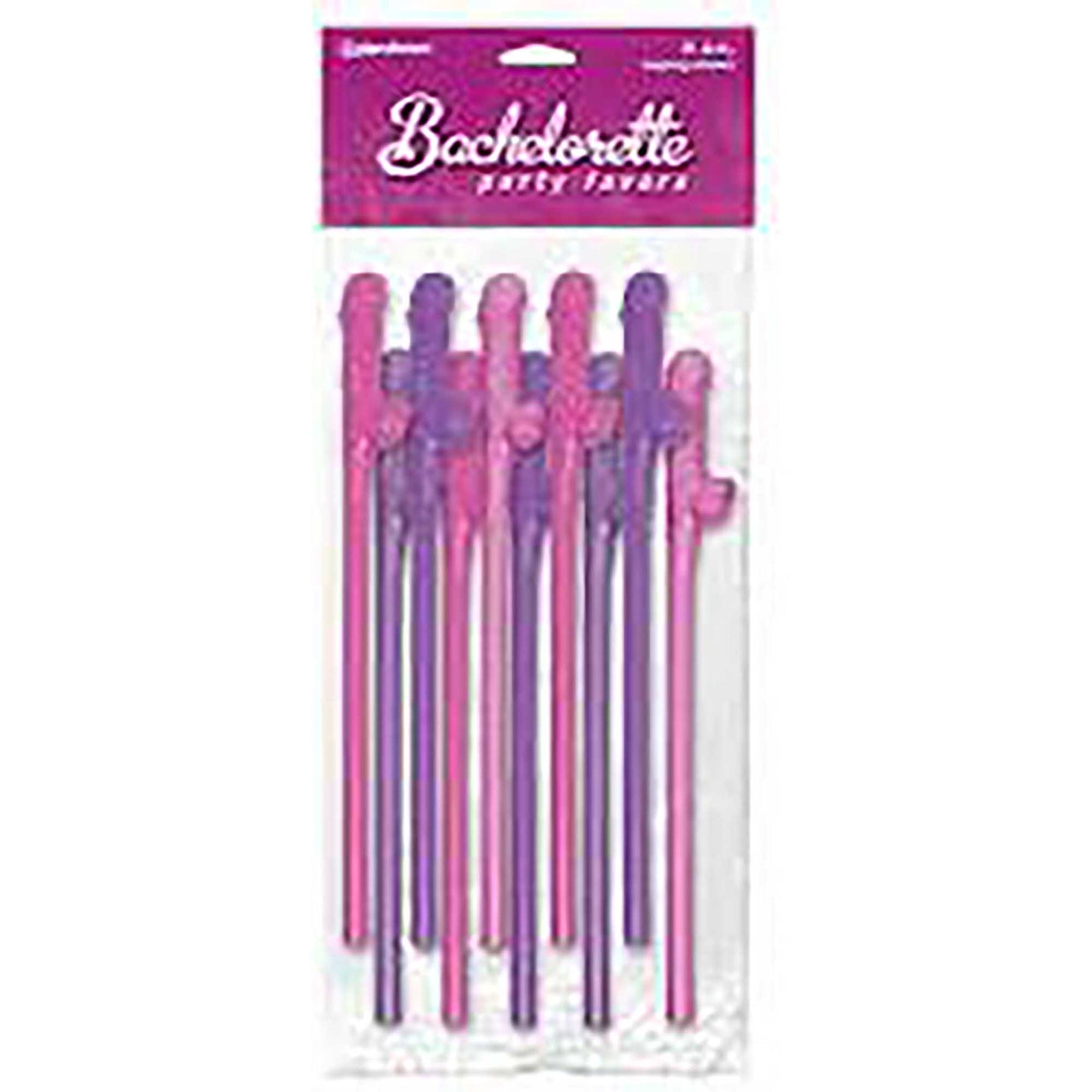 PD6203-03 BACHELORETTE PARTY FAVORS DICKY SIPPING STRAWS - PINK/PURPLE