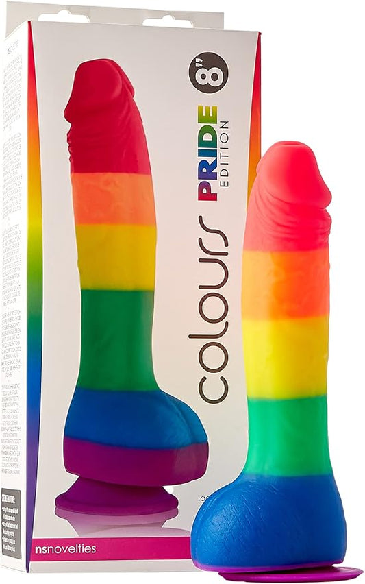 NSN-0408-08 COLOURS – PRIDE EDITION – 8″ DILDO – RAINBOW