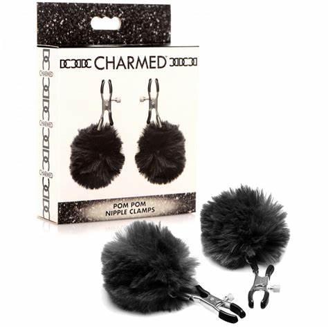 CHARMED – POM POM NIPPLE CLAMPS – BLACK