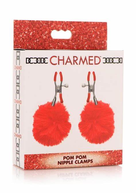 CHARMED – POM POM NIPPLE CLAMPS – RED