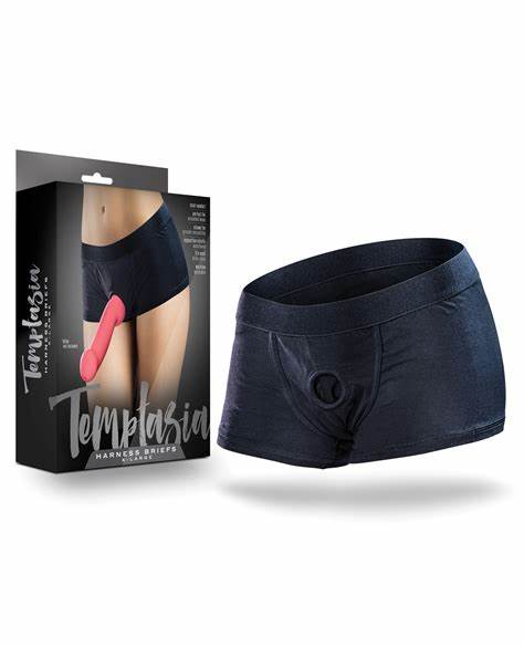BLUSH NOVELTIES TEMPTASIA HARNESS BRIEFS LARGE – BLACK