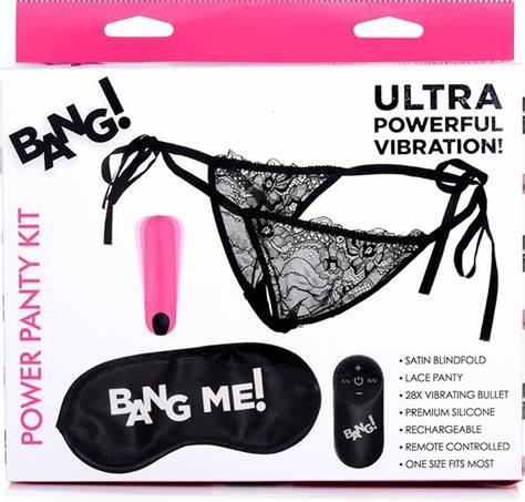 BG Power Panty Lace Panties, Bullet, & Blindfold Kit – Pink