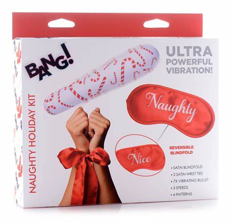 BG Naughty Holiday Kit – Wrist Ties, XL, Bullet & Blindfold