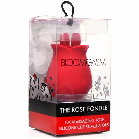 AH164 THE ROSE FONDLE 10X MASSAGING ROSE SILICONE CLIT STIMULATOR