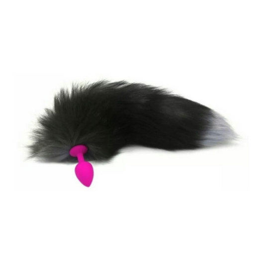 RY-068T003P COLA AZUL y NEGRO CON PLUG ROSA