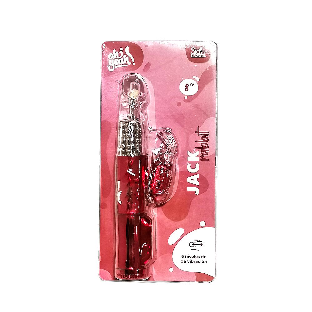 VB-001 ROJO JACK RABBIT – VIBRADOR MULTIORGASMICO 8″ – ROJO