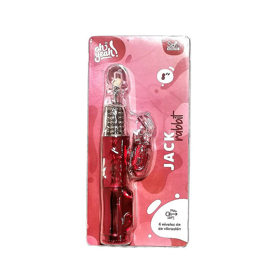 VB-001 ROJO JACK RABBIT – VIBRADOR MULTIORGASMICO 8″ – ROJO