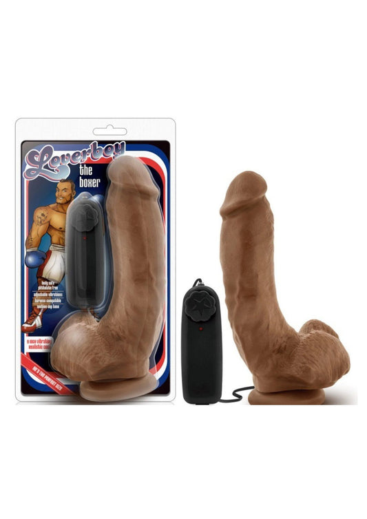 BL-27467 LOVERBOY – THE BOXER -9 INCH VIBRATING REALISTIC COCK -MOCHA