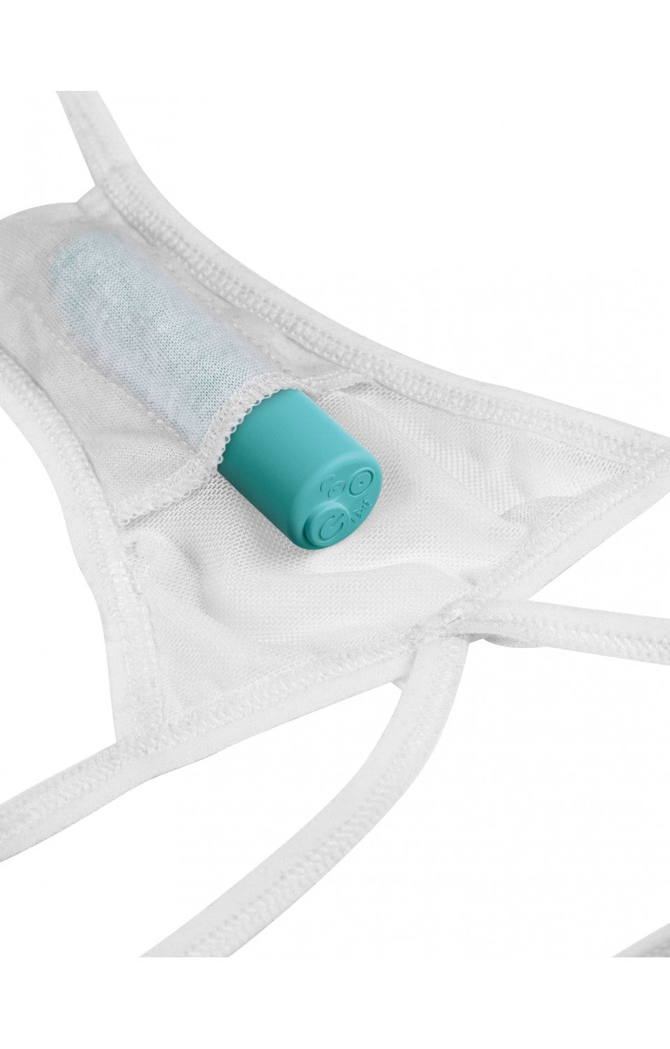 HOOKUP PANTIES REMOTE BOW-TIE G-STRING – FITS SIZE XL-XXL – WHITE/BLUE