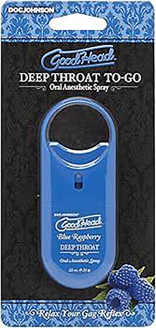 1360-41-CD GOODHEAD DEEP THROAT SPRAY TO-GO - BLUE RASPBERRY