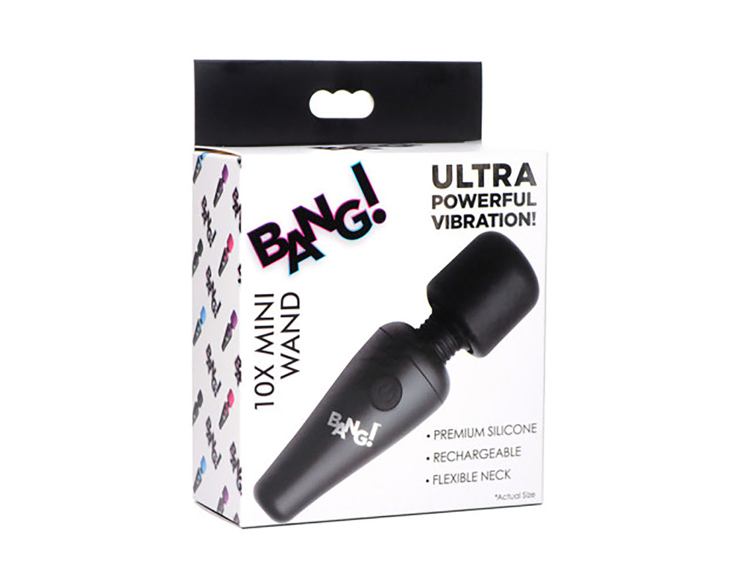 AG786-Black BG 10x Vibrating Mini silicone Wand - Black