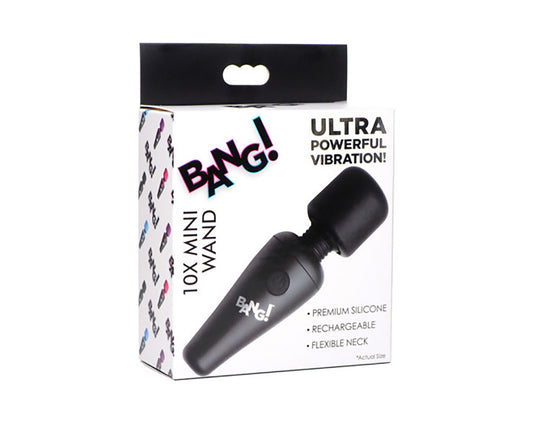 AG786-Black BG 10x Vibrating Mini silicone Wand - Black