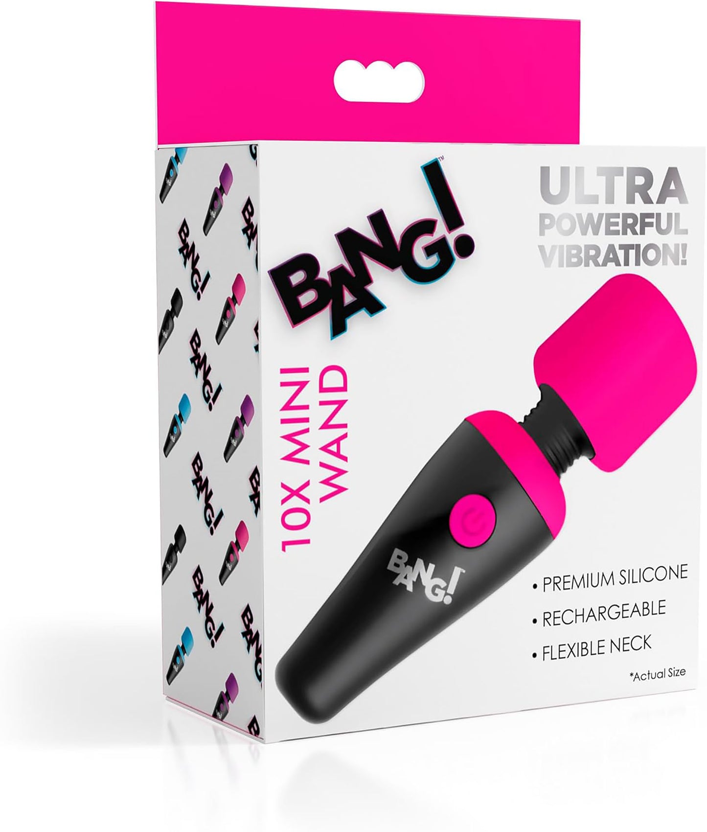 AG786-PINK BG 10x Vibrating Mini silicone Wand - pink
