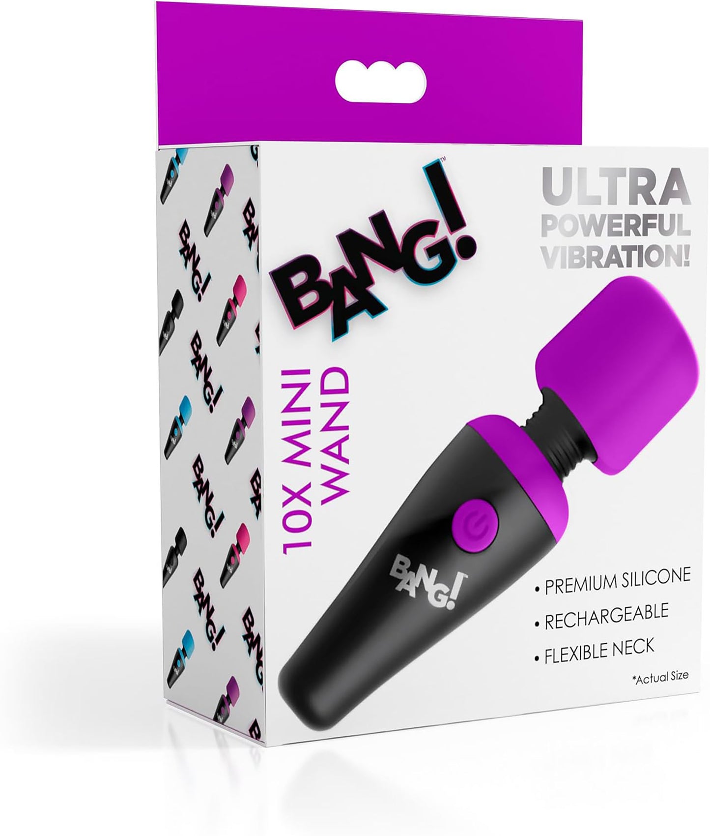 AG786-Purple BG 10x Vibrating  Mini Silicone Wand Purple