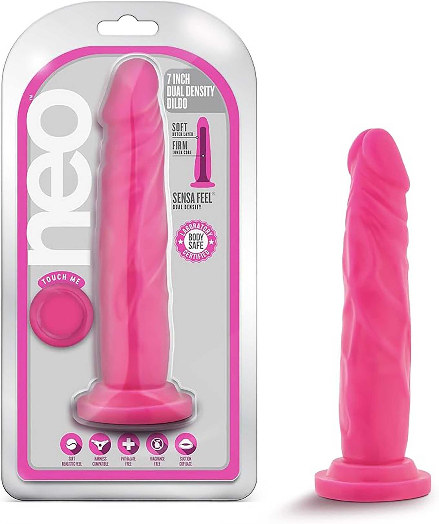 BL-29110 Neo -7.5 Inch Dual Density Cock - Neon Pink